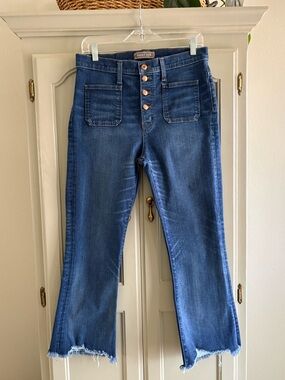 J. CREW Point Sur Button Fly 10" Demi-Boot Jean | Medium Wash | Size 30